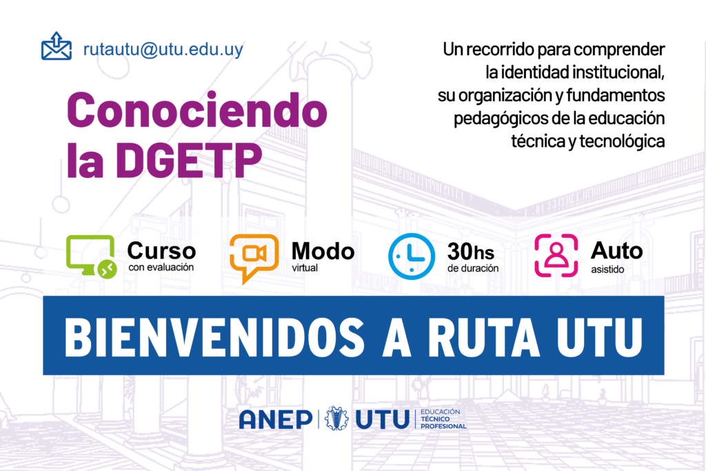 UTU ofrece el curso virtual «Conociendo a la DGETP» dirigido a docentes